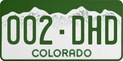 CO license plate 002DHD