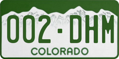 CO license plate 002DHM