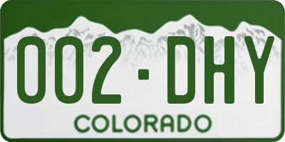 CO license plate 002DHY