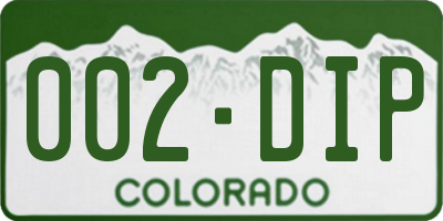 CO license plate 002DIP