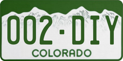 CO license plate 002DIY