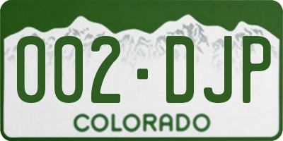 CO license plate 002DJP