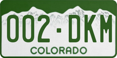 CO license plate 002DKM