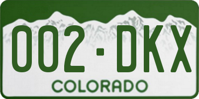 CO license plate 002DKX