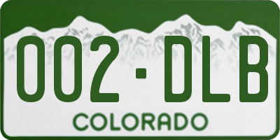 CO license plate 002DLB