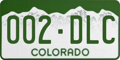 CO license plate 002DLC