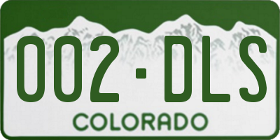CO license plate 002DLS