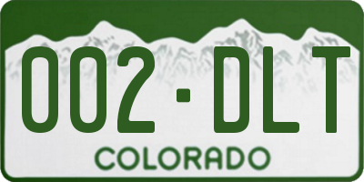 CO license plate 002DLT