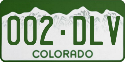 CO license plate 002DLV