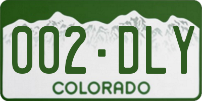 CO license plate 002DLY