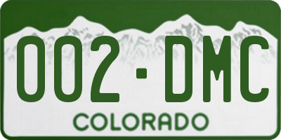 CO license plate 002DMC