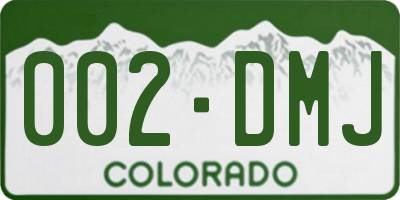 CO license plate 002DMJ