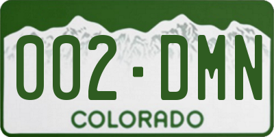 CO license plate 002DMN