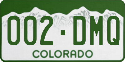 CO license plate 002DMQ