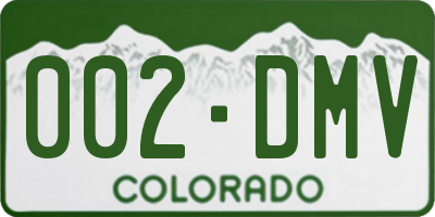 CO license plate 002DMV