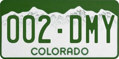 CO license plate 002DMY