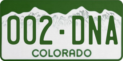 CO license plate 002DNA