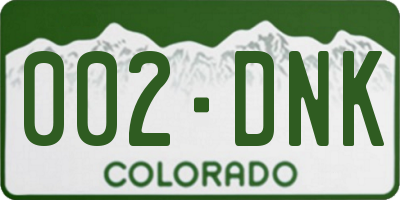 CO license plate 002DNK