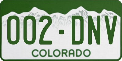 CO license plate 002DNV