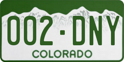 CO license plate 002DNY