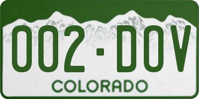CO license plate 002DOV