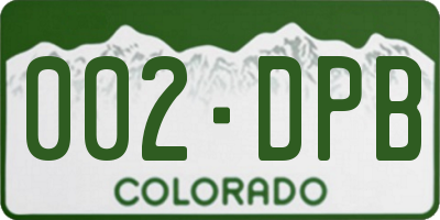 CO license plate 002DPB