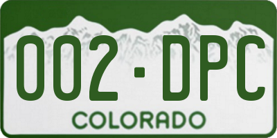 CO license plate 002DPC