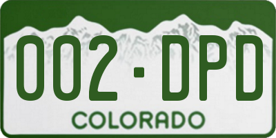 CO license plate 002DPD