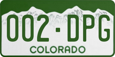 CO license plate 002DPG