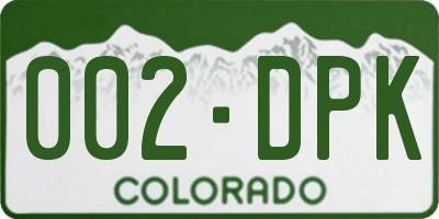 CO license plate 002DPK