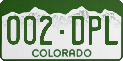 CO license plate 002DPL