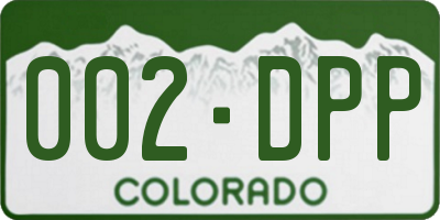 CO license plate 002DPP