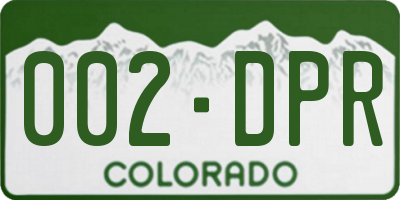 CO license plate 002DPR