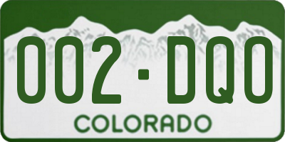 CO license plate 002DQO