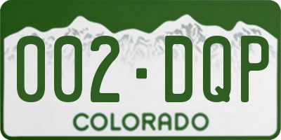 CO license plate 002DQP