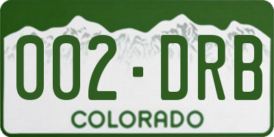 CO license plate 002DRB