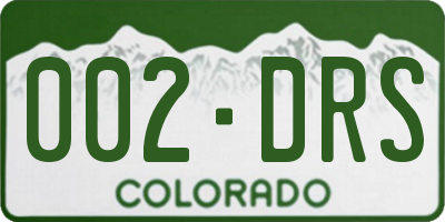 CO license plate 002DRS