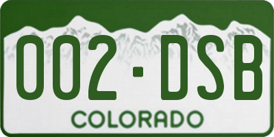 CO license plate 002DSB
