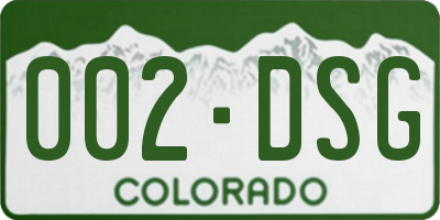 CO license plate 002DSG