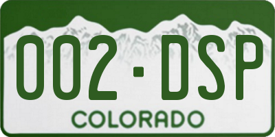 CO license plate 002DSP