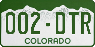 CO license plate 002DTR