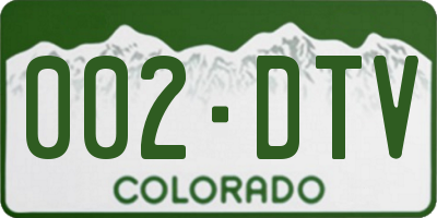 CO license plate 002DTV