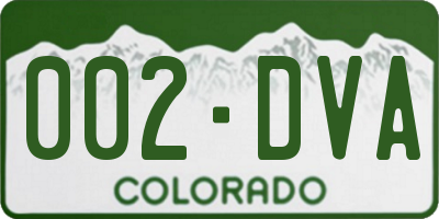 CO license plate 002DVA