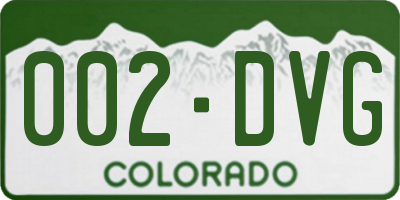 CO license plate 002DVG