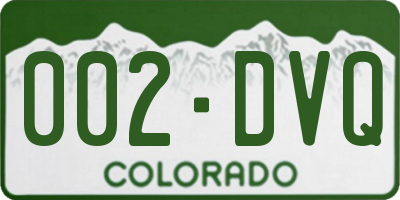 CO license plate 002DVQ