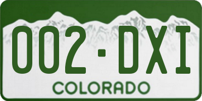 CO license plate 002DXI