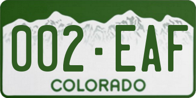 CO license plate 002EAF