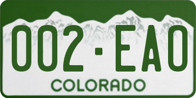 CO license plate 002EAO