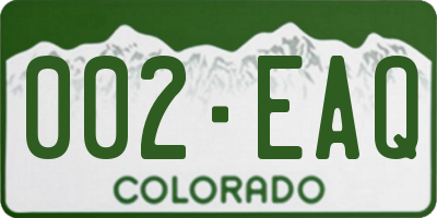 CO license plate 002EAQ