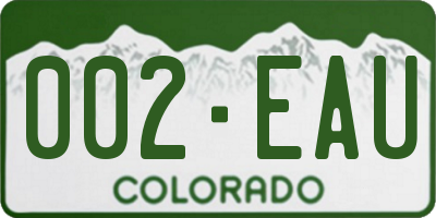 CO license plate 002EAU